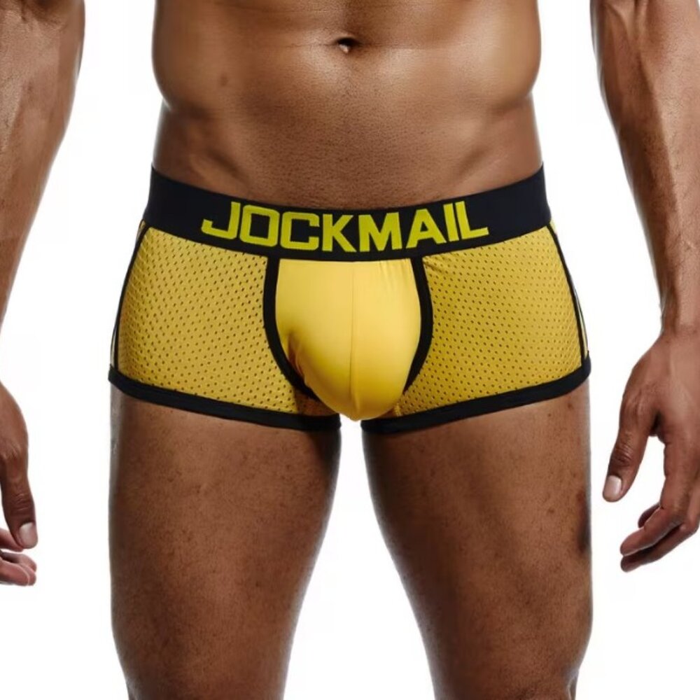 JOCKMAIL Stylish Low Rise Men'S Boxer Briefs Made from Breathable Mesh Medium